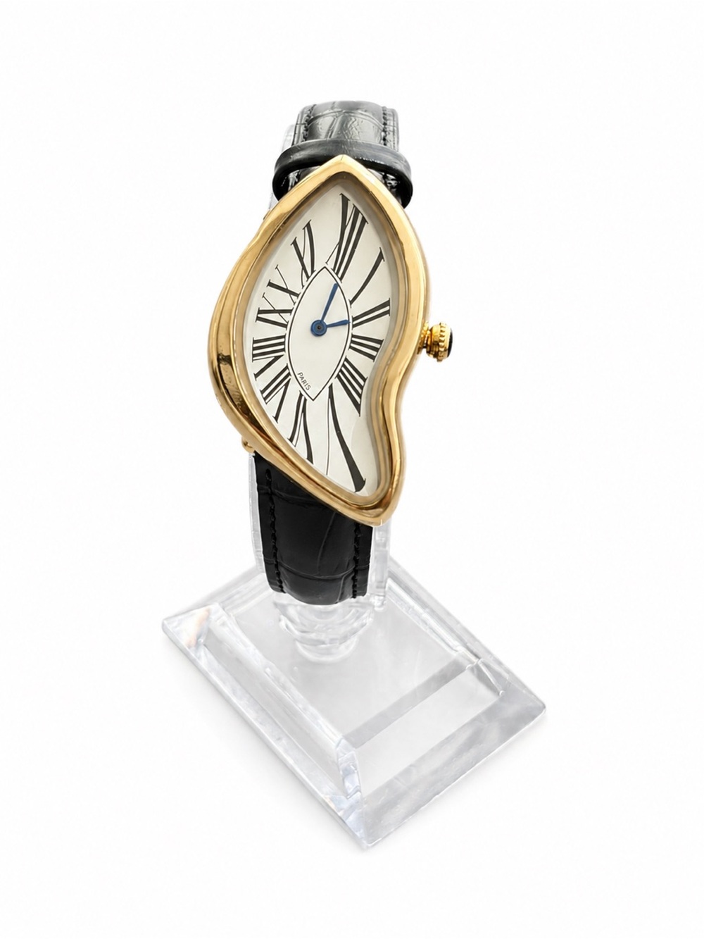 Brand New Dali Crash Watch White Dial Gold Bezel